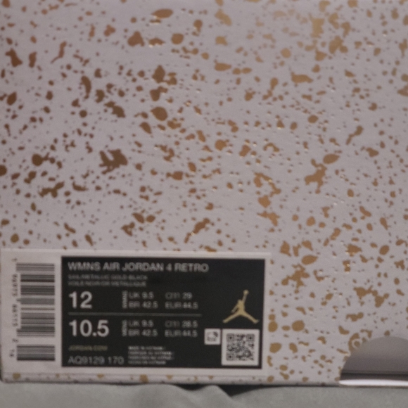 SOLD: Jordan 4 White/Metallic Gold Size 12 Wmn's/ 10.5 Men's IN HAND SHIP ASAP!! - Picture 9 of 16